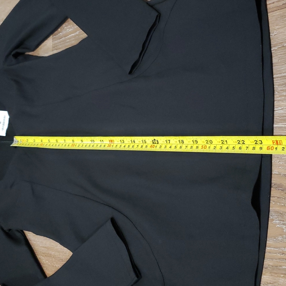 (L) NWT Zara Long Sleeve Deep V Neck Classic "Little Black Dress" Evening Night - Picture 6 of 13